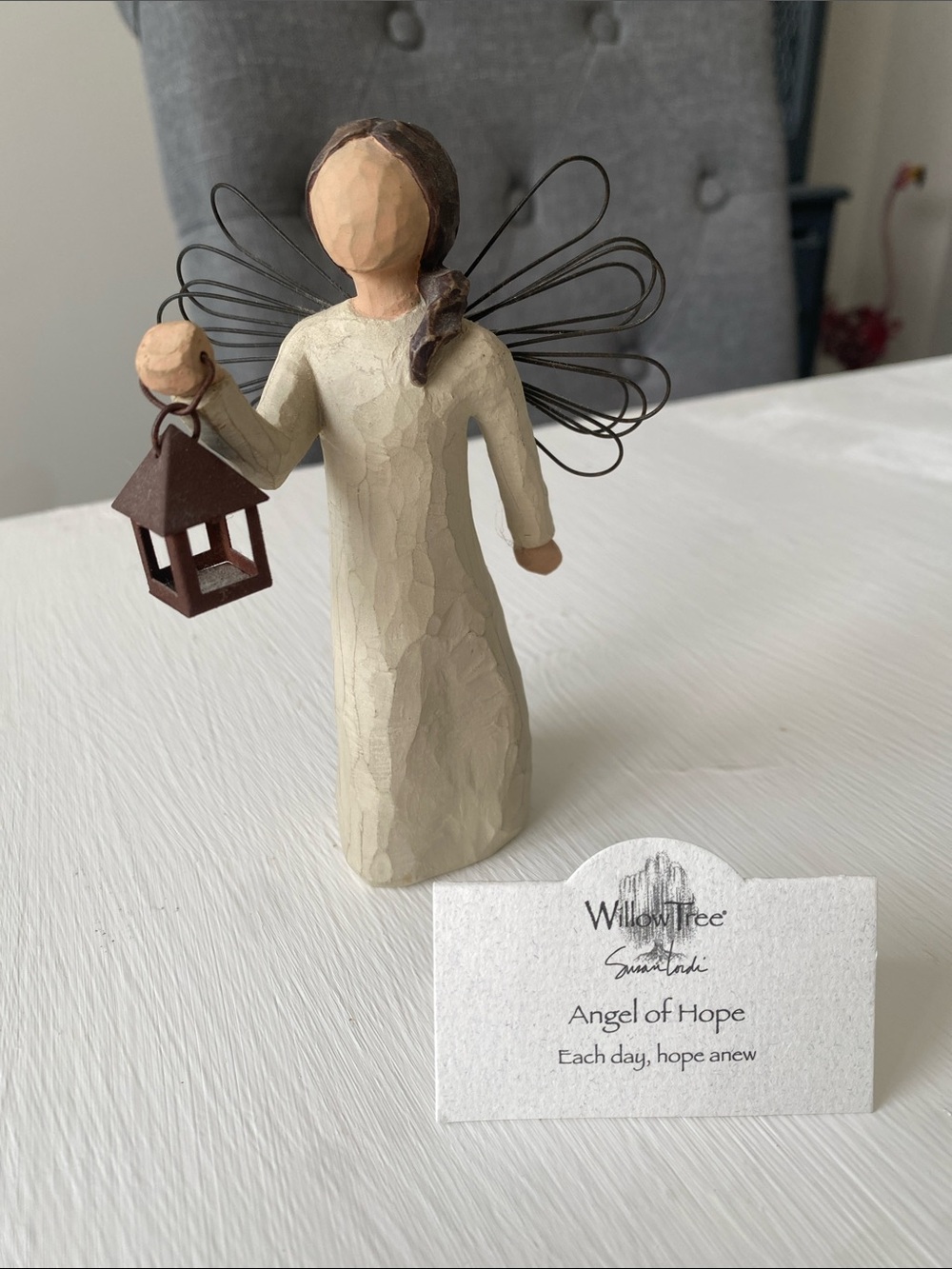 Willow Tree "Angel of Hope" Figurine - Holding a Lantern, Each day, Hope Anew